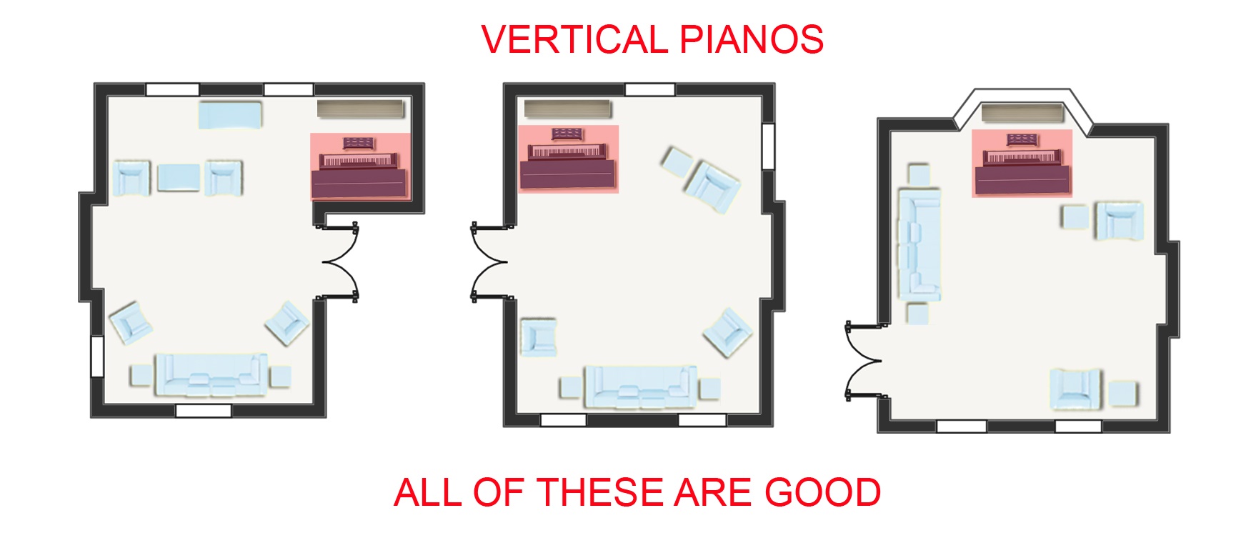 upright piano room placement good examples