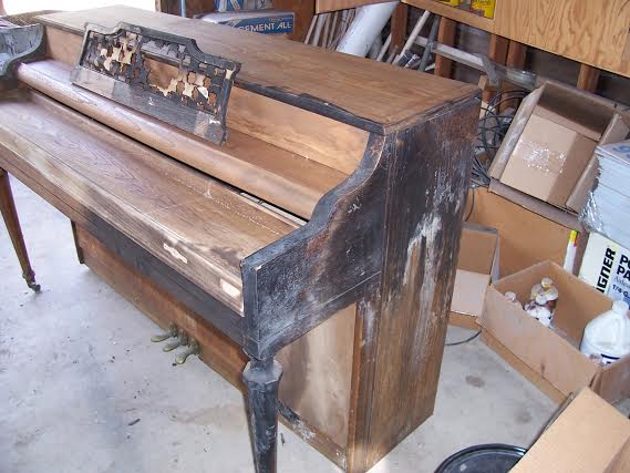 Piano Case Scorched by the Flames - the Internal Components Were Protected