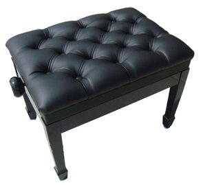 Genuine Leather Pillow Top Adjustable Artist Piano Bench